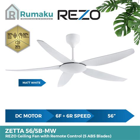 Rezo Zetta B Ceiling Fan Remote Control Dc Motor Speed Abs