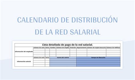 Plantilla de Formato Excel Calendario De Distribución De La Red