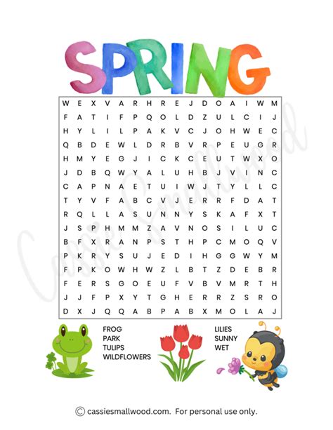 Free Printable Spring Word Searches 49 OFF