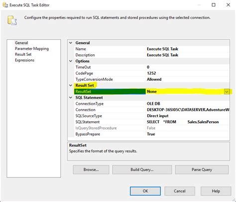 Execute SQL Task In SSIS Output Parameters Vs Result Sets