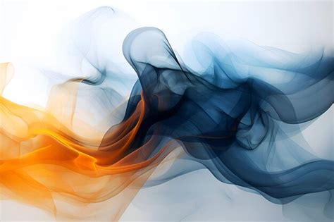 Premium Ai Image Blue And Orange Smoke Abstract Smoke Wavy Lines On