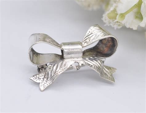 Vintage Sterling Silver Wbs Bow Brooch Scottish Scotland Etsy