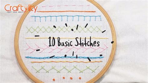 DIY Hand Embroidery Stitches Tutorial For Beginners Learn 10 Simple