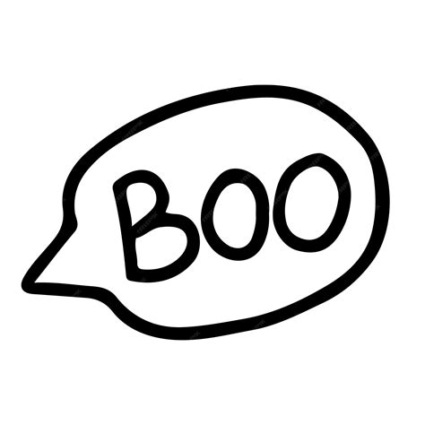 Premium Vector Hand Drawn Line Art Of Speech Bubble With Boo Sounds