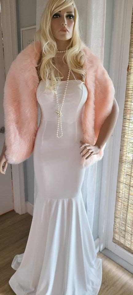 Pink Fox Fur Stole Luxury Faux Fur Bridal Shawl Wedding Fur Wrap