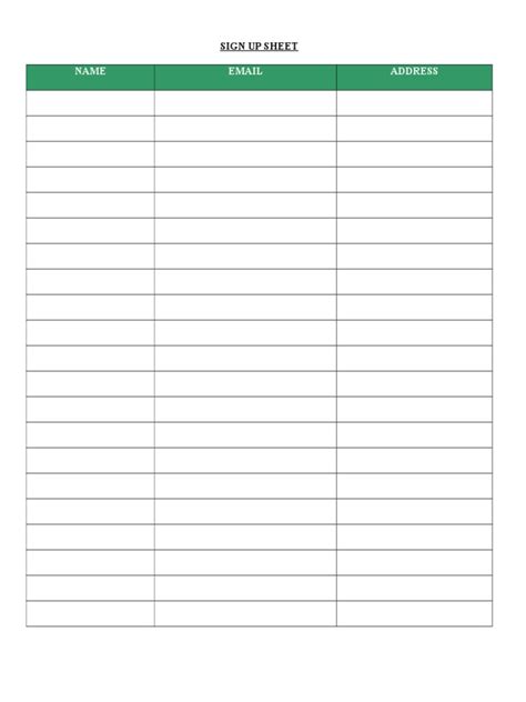 Chair Massage Sign Up Sheet Pdf