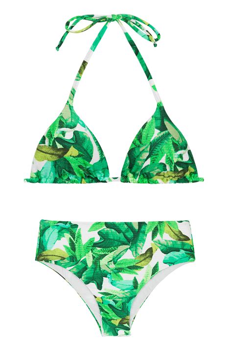 Rio De Sol Biquini Verde Pantanal Folhas Folhagem Hot Pant At Dias Para Trocar