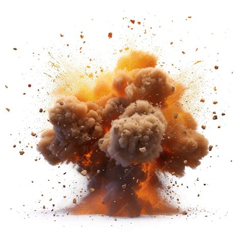 Shocking and Horrible Explosion Fireball isolated on White background