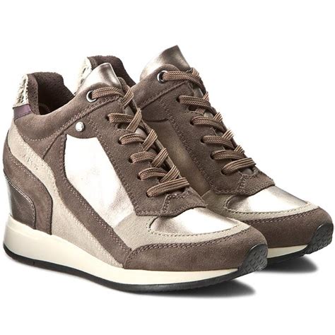 Sneakers Geox D Nydame A D540QA 0AJ22 C9H6J Lead Chestnut Eschuhe De