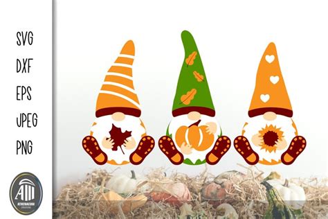 Fall Gnomes SVG Thanksgiving Gnomes Autumn Gnome Cut Files