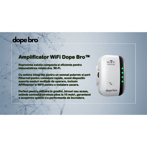 Amplificator Semnal Retea Wireless Dopebro® Range Extender 300mbps 802 11n B G 2 4ghz Wlan