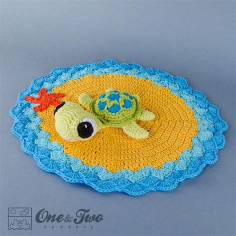 Crochet Baby Blanket Turtle Lovey Blanket Crochet Toy