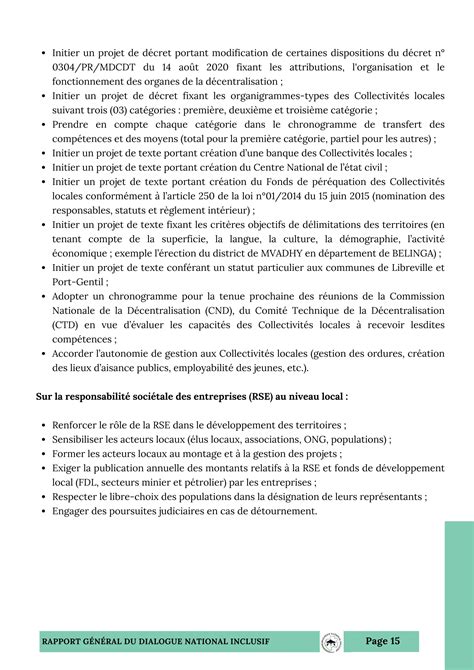 RAPPORT GÉNÉRAL DU DIALOGUE NATIONAL INCLUSIF au Gabon PDF