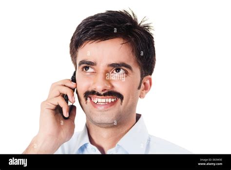 Indian Business Man Talking Phone Stock Photo Alamy