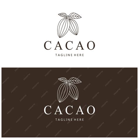 Premium Vector Cocoa Logococoa Beancocoa Treecocoa Branches And