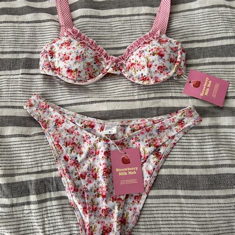 Strawberry Milk Mob Bikini Set Brand New Never Been Depop