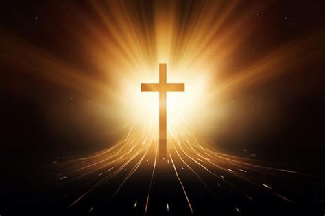 Premium Ai Image A Cross With Rays Of Light Coming From It