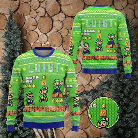 Super Mario Luigi Ugly Mario Luigi Princess Peach Christmas Sweater