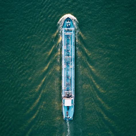 Tankship Transportador De Gas Industrial Visto Desde Una Vista De Dron