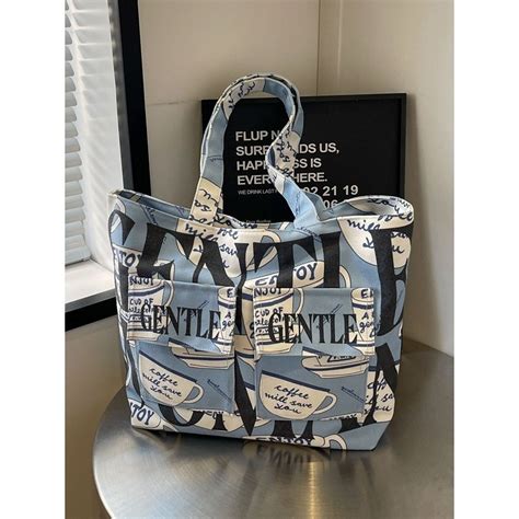 Gentle Woman Fashion Letter Casual ความจขนาดใหญ Tote Canvas Bag 2024