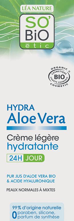 Sobio Tic Hydra Aloe Vera Cr Me L G Re Hydratante H Jour Ml