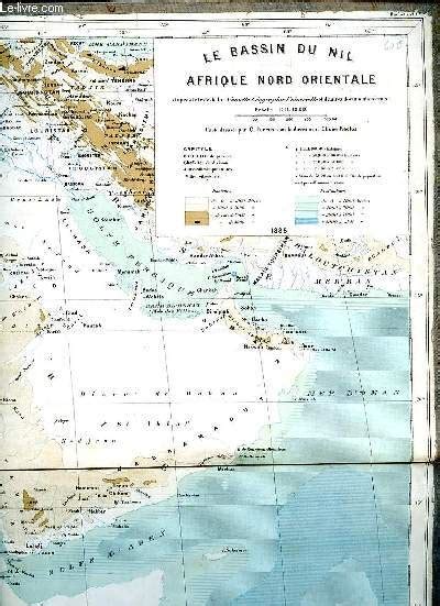 Carte géographique Le bassin du Nil Afrique nord orientale en 1885 by