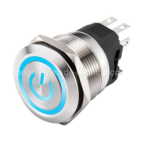 Mm Ip Momentary Dpdt Waterproof Metal Push Button Switch With Led