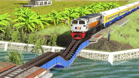 Kereta Api Berjalan Lewat Rel Cembung Dan Cekung The Train Runs