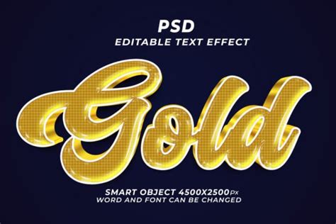 Gold Psd 3d Editable Text Effect Graphic By Truevector · Creative Fabrica