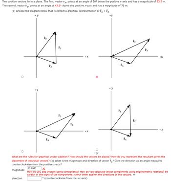 Answered Two Position Vectors Lie In A Plane Bartleby