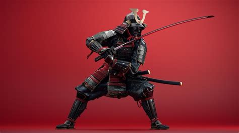 Premium Photo | A samurai warrior dressed in full armor wielding a ...