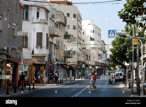 Kings George Street With Bauhaus Buildings Tel Aviv Israel Stock