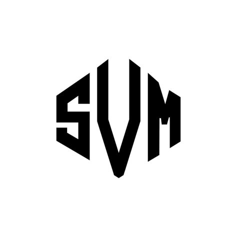 diseño de logotipo de letra svm con forma de polígono diseño de