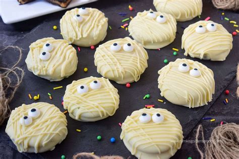 Oreo Mummy Cookies Halloween Recipes With Oreo Cookies Halloween