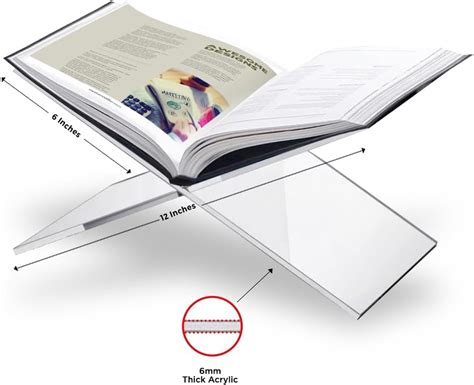 SK Soporte para libros de acrílico transparente para libros de mesa