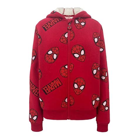 Sudadera Spiderman Talla 10 Con Capucha Estampado Caras Roja Walmart