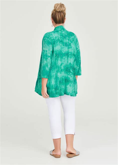 Shop Plus Size Sequin Tie Dye Cardigan In Green Sizes 12 30 Taking Shape Uk