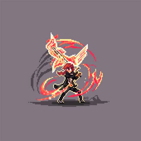 Diluc Pixel Art Genshin Impact Hoyolab