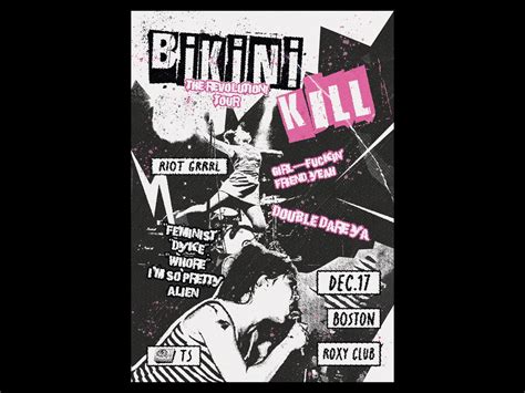 Bikini Kill Music Band Poster Feminist Punk Kathleen Hanna Riot Grrrl Etsy