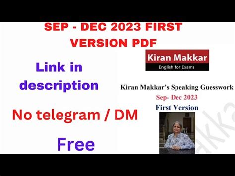 Makkar First Version Speaking Pdf September To December Makkar