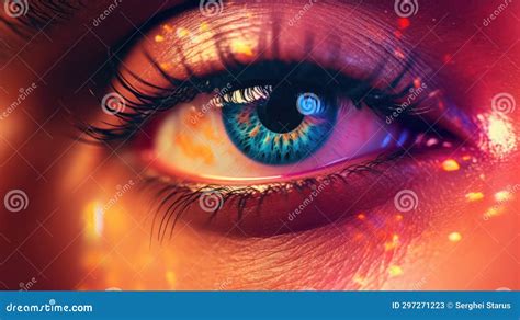 An Image Of A Woman S Eye With Bright Blue Eyes Ai Stock Illustration Illustration Of Womans