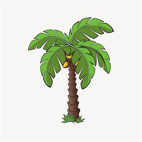 Coconut Tree Sticker Botanical Illustration Free Psd Rawpixel