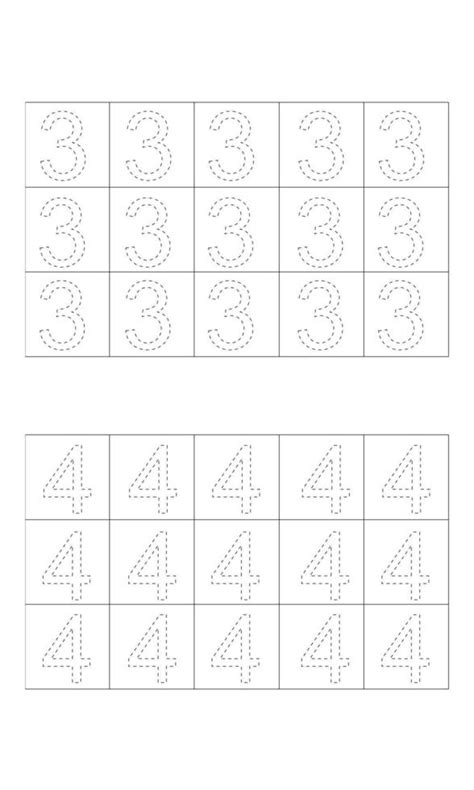 Como Se Escreve 3 4 - Projeto números 3 e 4 para aprender para escrever crianças, números 3 e ...