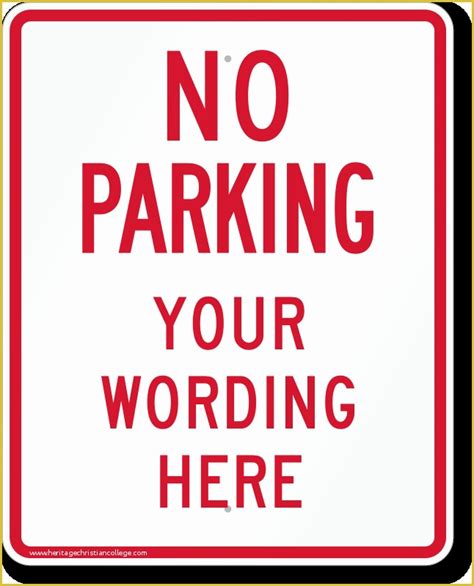 Reserved Parking Sign Template Free Of No Parking Signs Custom & Stock ...