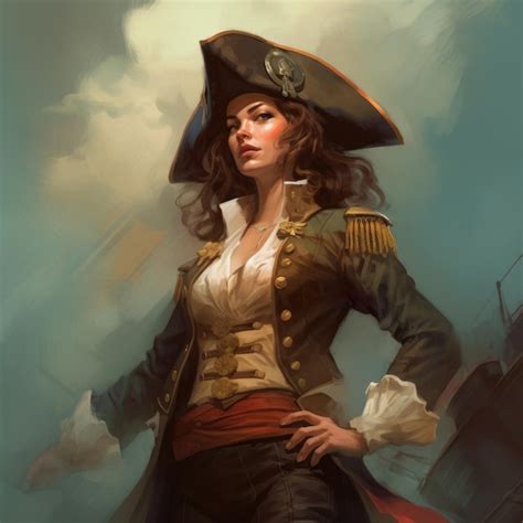 Premium Photo Captain Of The Enchanted Seas A Beautiful Female Pirate