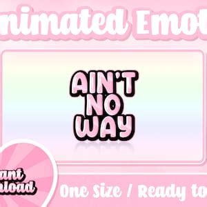 Pink Aint No Way Animated Static Twitch Emote Text Emotes Twitch Emotes