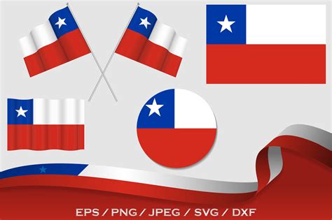 Set Of Chile Flags In Different Designs Graphic By Terrabismail