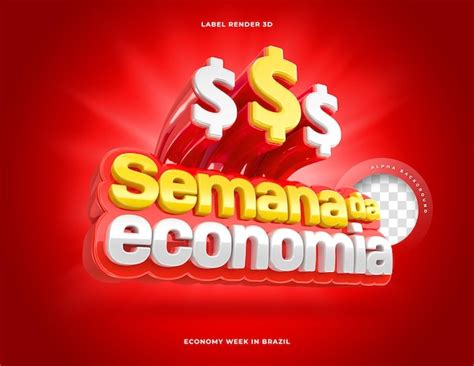 Etiqueta Semana Da Economia No Brasil 3d Render Red Psd Premium