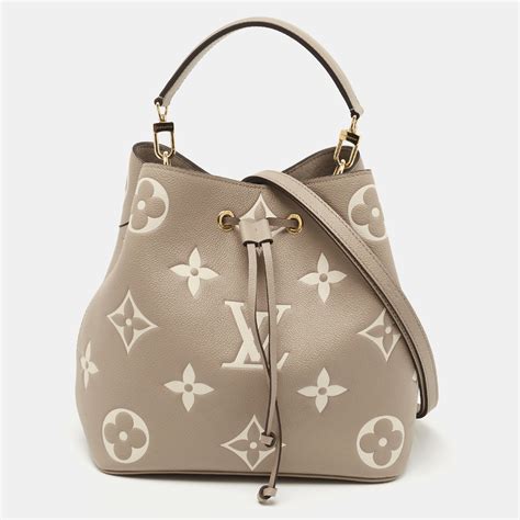 Louis Vuitton Torterelle Cream Monogram Empreinte Leather NeoNoe MM Bag