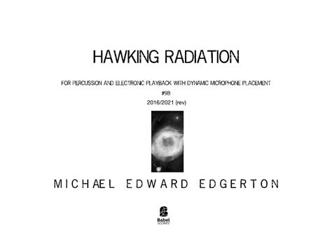 Hawking Radiation - BabelScores | Instruments and Electronics